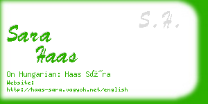 sara haas business card